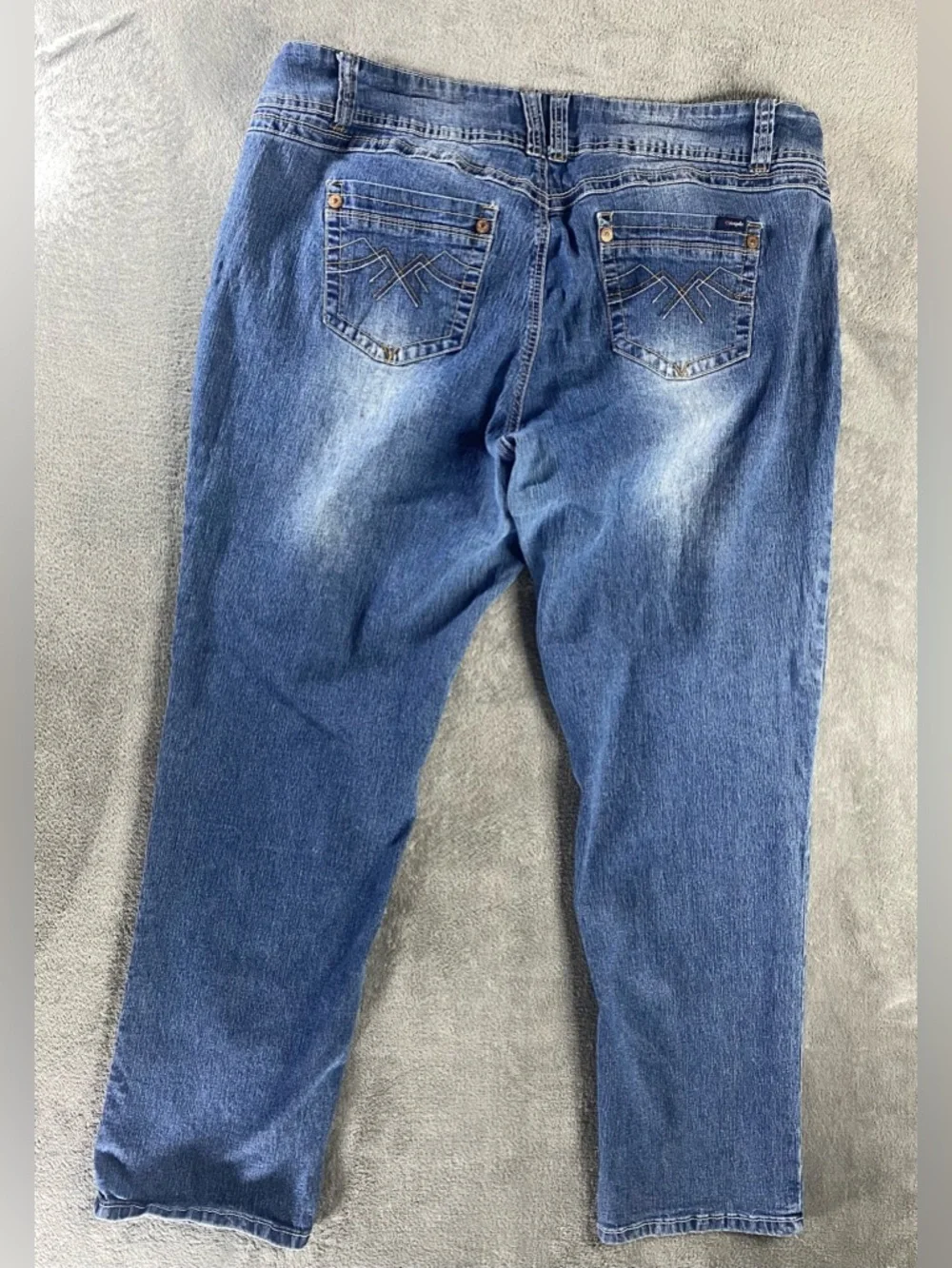 Angels Distressed Stretch Jeans Size 22 Plus Blue Denim